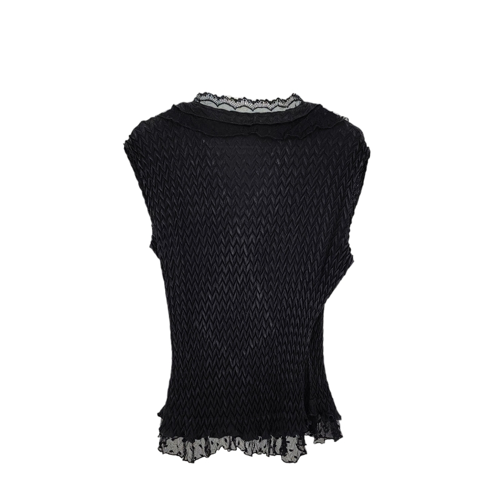 Komarov Women's Poly Textured Ruffles Wrap Style Top - L - Picture 5 of 6